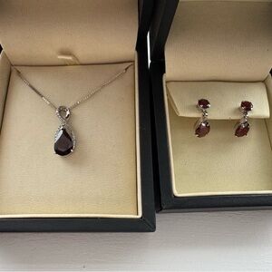 Fred Meyer Jewelers Sterling Silver and Garnet Set